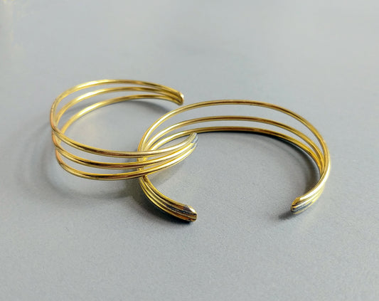 1 pc - Raw brass, 60 x 2 mm Adjustable Vintage Bracelet, EB0006