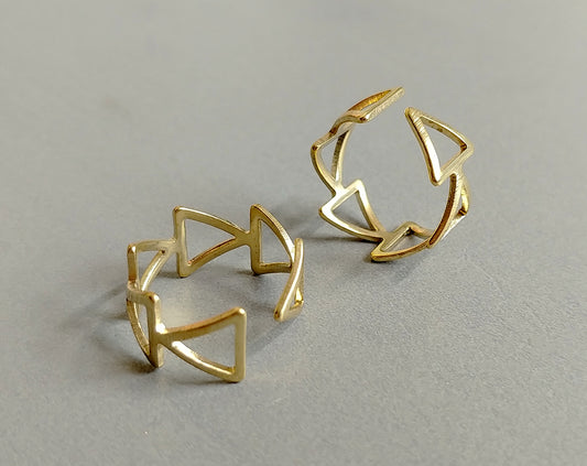1 pc - Raw brass, 20 x 9 mm Adjustable Ring, EB0014