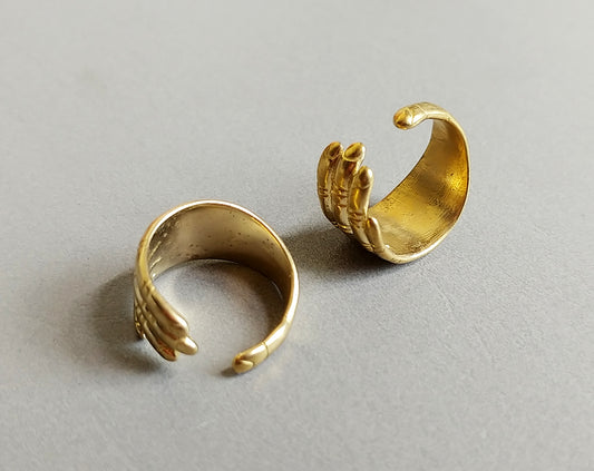 1 pc - Raw brass, 18 x 10 mm Adjustable Ring, EB0020