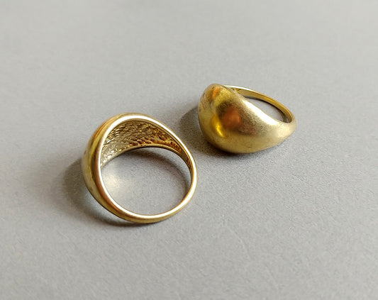 1 pc - Raw brass, 20 x 12.5 mm Adjustable Ring, EB0025