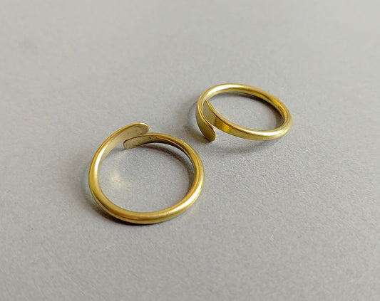 1 pc - Raw brass, 20 x 3 mm Adjustable Ring, EB0026