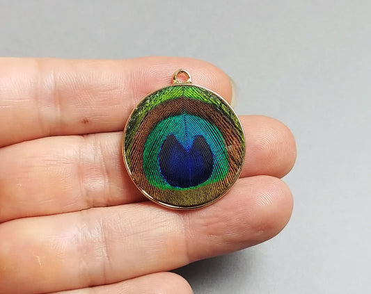 Eye, 30mm Peacock Natural Feather Drop, ECT0115