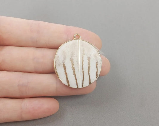 Striped, 30mm Pheasant Natural Feather Drop, ECT0115