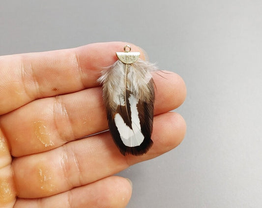 40mm Pheasant Feather Drop with fan cap, ECT0130