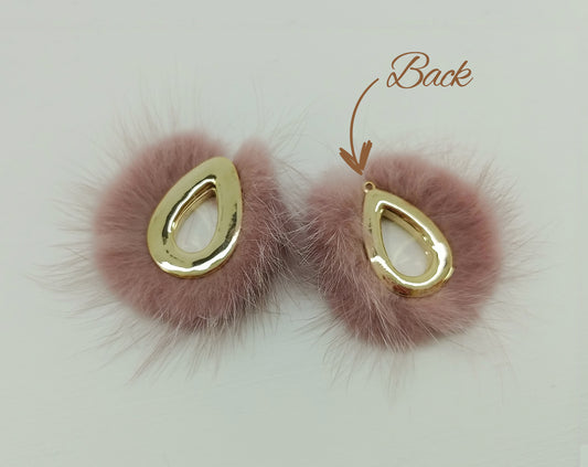 Indiepink, 52mm Teardrop Mink Fur Pendant, ECT0165