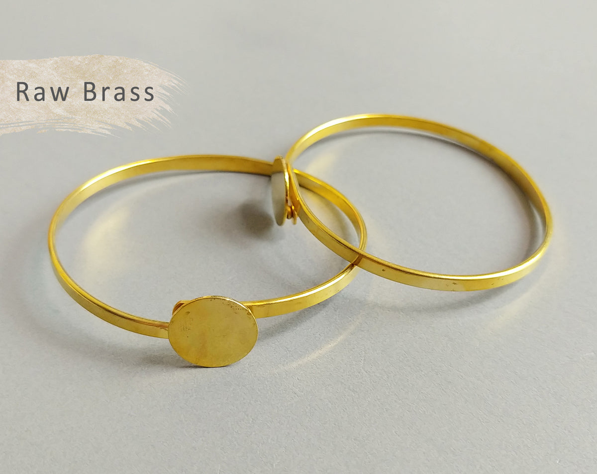 1 pc - Raw brass, 60 x 3.5 + 15 mm Adjustable Vintage Bracelet, EB0002