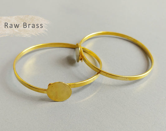 1 pc - Raw brass, 60 x 3.5 + 15 mm Adjustable Vintage Bracelet, EB0002