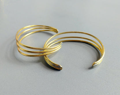 1 pc - Raw brass, 60 x 2 mm Adjustable Vintage Bracelet, EB0006