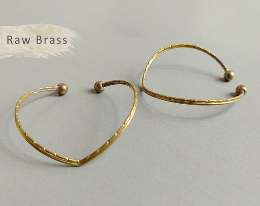 1 pc - Raw brass, 60 x 1 mm Raw Brass Vintage Bracelet, EB0010
