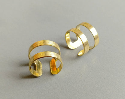 1 pc - Raw brass, 20 x 14 mm Adjustable Ring, EB0012