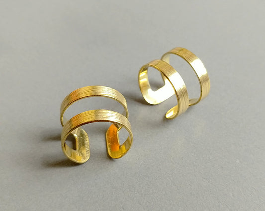 1 pc - Raw brass, 20 x 14 mm Adjustable Ring, EB0012