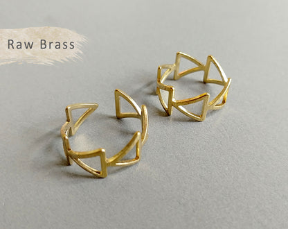 1 pc - Raw brass, 20 x 9 mm Adjustable Ring, EB0014