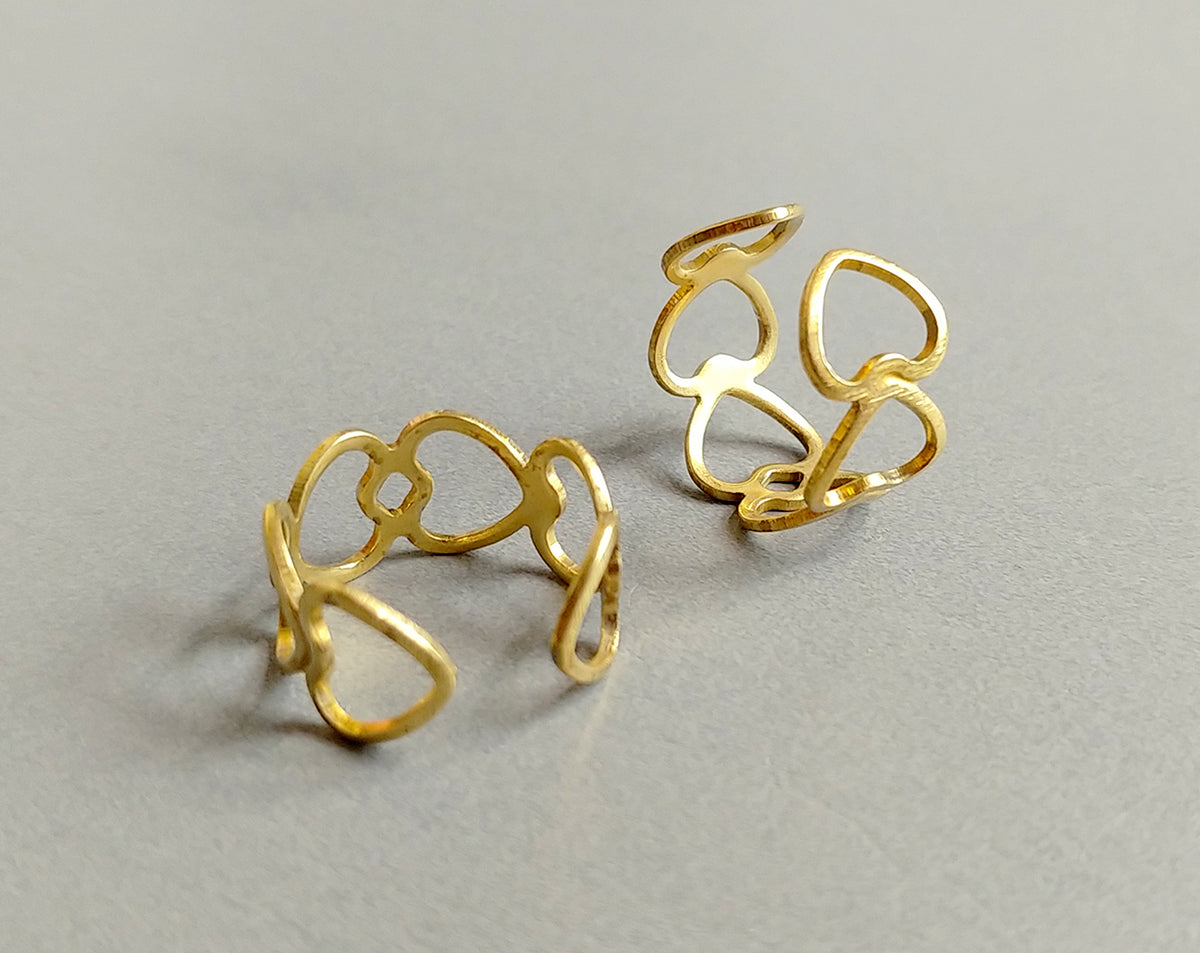 1 pc - Raw brass, 20 x 10 mm Adjustable Ring, EB0015