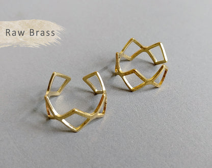1 pc - Raw brass, 20 x 10 mm Adjustable Ring, EB0016