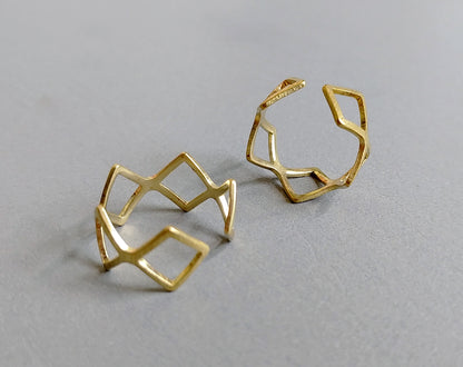 1 pc - Raw brass, 20 x 10 mm Adjustable Ring, EB0016