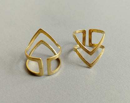 1 pc - Raw brass, 20 x 15 mm Adjustable Ring, EB0017