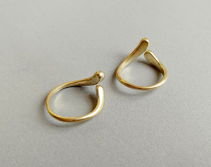 1 pc - Raw brass, 20 x 4 mm Adjustable Ring, EB0021