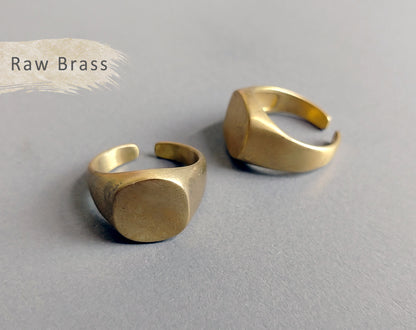 1 pc - Raw brass, 20 mm Adjustable Ring, EB0024