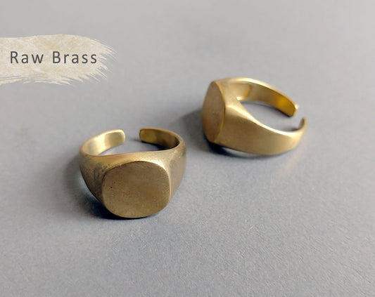 1 pc - Raw brass, 20 mm Adjustable Ring, EB0024