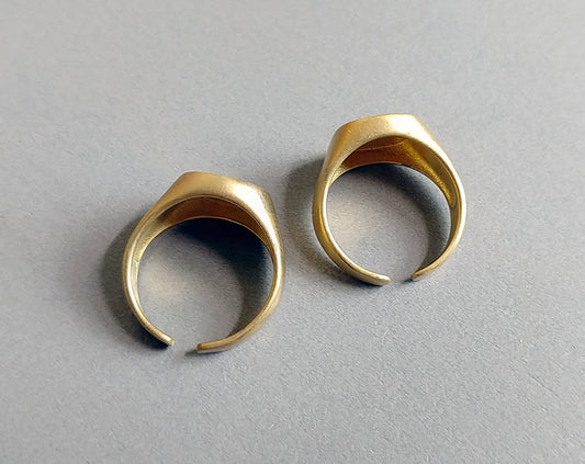 1 pc - Raw brass, 20 mm Adjustable Ring, EB0024