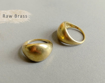 1 pc - Raw brass, 20 x 12.5 mm Adjustable Ring, EB0025