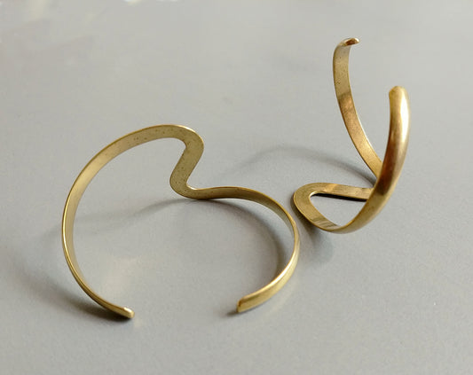 1 pc - Raw brass, 65 x 6 mm Adjustable Ring, EB0027