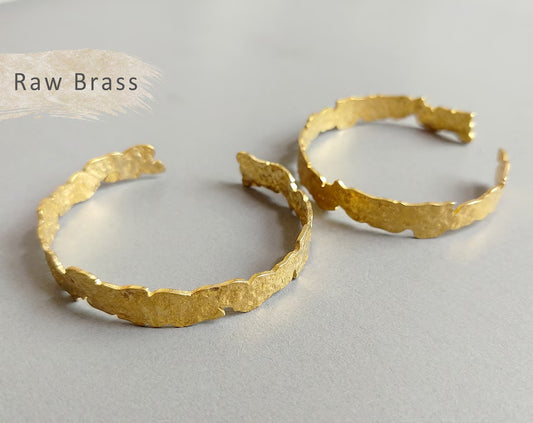 1 pc - Raw bras, 60x9mm Adjustable Bangle Vintage Bracelet, EB0028