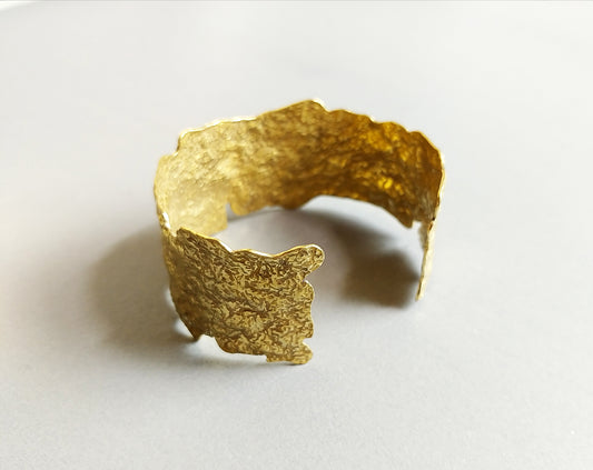 1 pc - Raw brass, 60 x 25 mm Adjustable Vintage Bracelet, EB0029