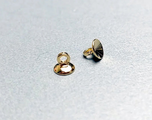 20pcs - Gold plated, 5mm Cap Ring, Cord Tassel End, EC0019