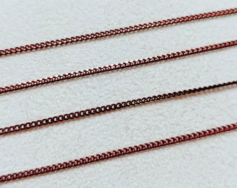 1 m - Burgundy, 1.5mm Curved Color Chain, ECH0019