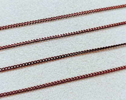 1 m - Burgundy, 1.5mm Curved Color Chain, ECH0019