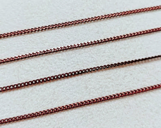 1 m - Burgundy, 1.5mm Curved Color Chain, ECH0019