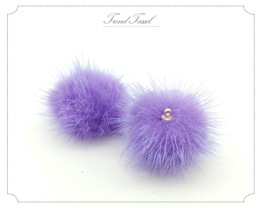 (top ring) Lavender, 30mm Mink Fur Ball, ECT0009R