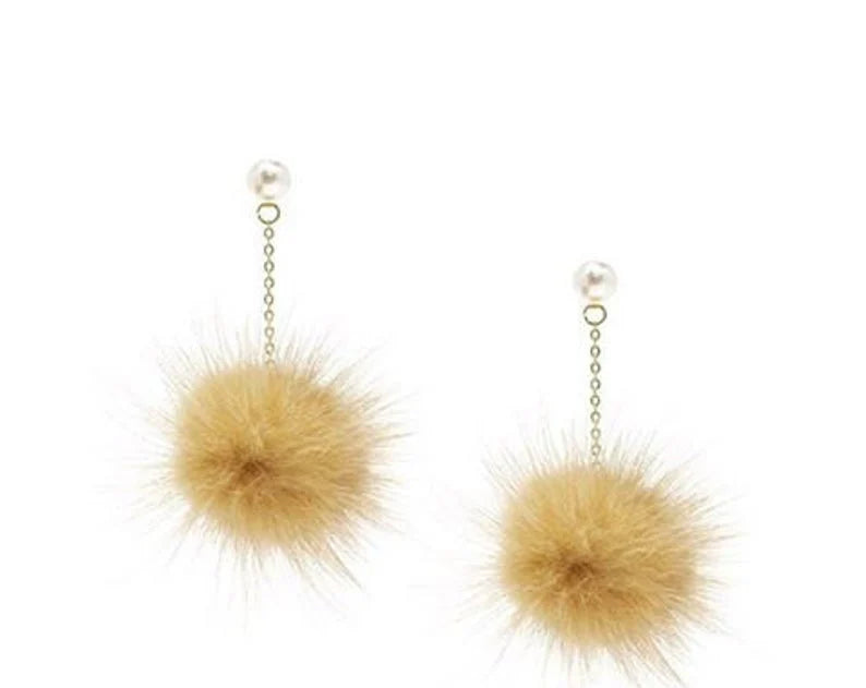 (ring) Gray, 30mm Mink Fur Ball, ECT0009R