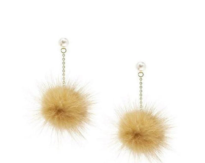 (ring) Gray, 30mm Mink Fur Ball, ECT0009R