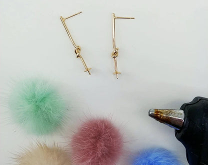 4 PCS - (no ring) Beige, 30mm Natural Genuine Mink PomPom Ball, ECT0009