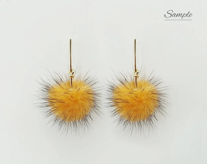 4 PCS - (no ring) Beige, 30mm Natural Genuine Mink PomPom Ball, ECT0009