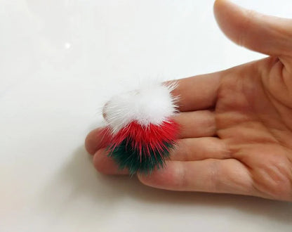 White Indie Milk, 50mm Triple Mink Fur Ball, ECT0042