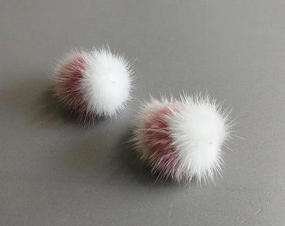 White Indie Milk, 50mm Triple Mink Fur Ball, ECT0042