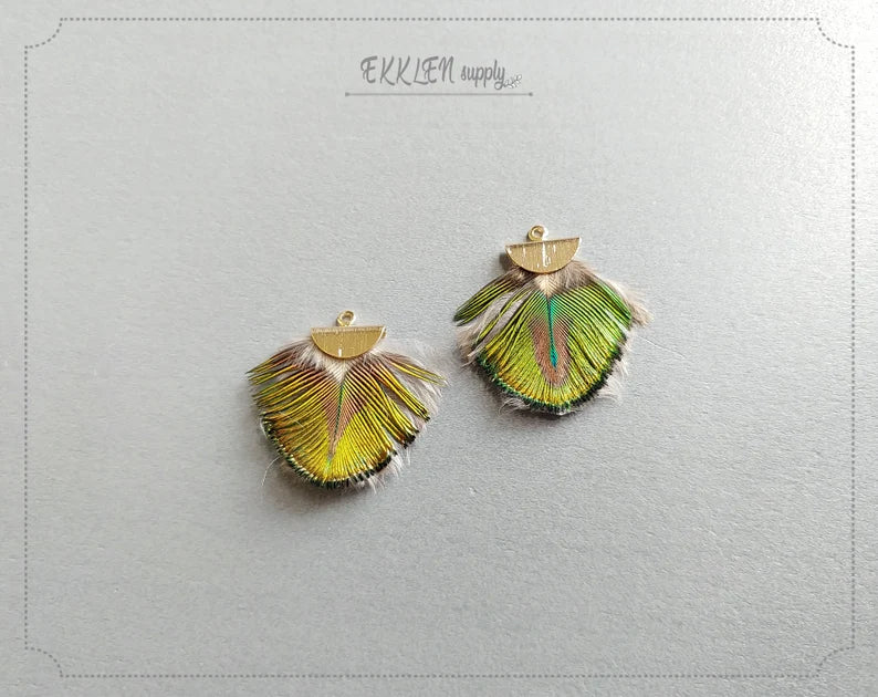 30mm Peacock Feather with fan cap, ECT0045