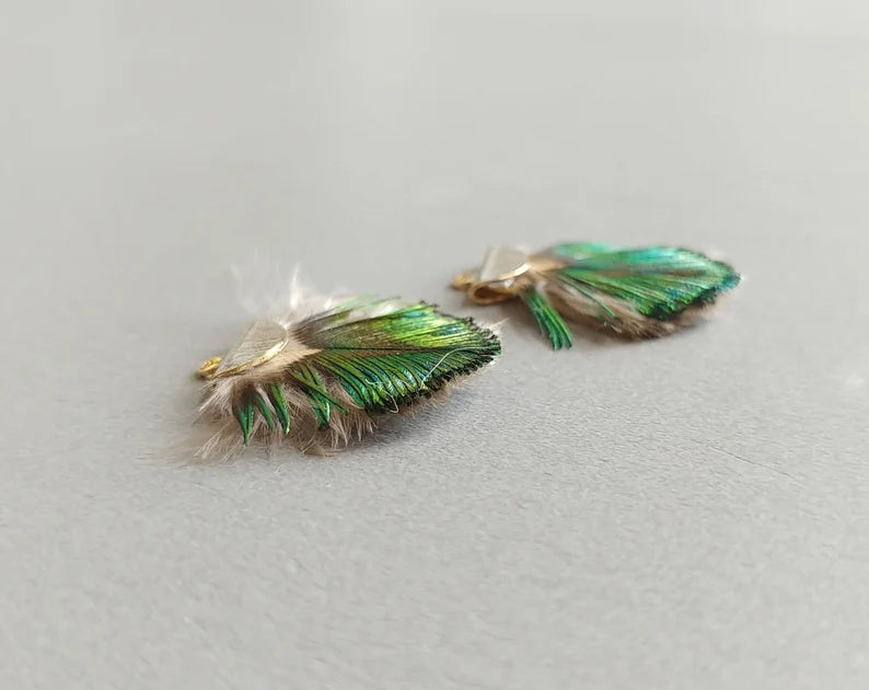 30mm Peacock Feather with fan cap, ECT0045