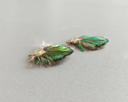 30mm Peacock Feather with fan cap, ECT0045