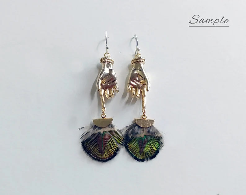 30mm Peacock Feather with fan cap, ECT0045