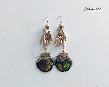 30mm Peacock Feather with fan cap, ECT0045