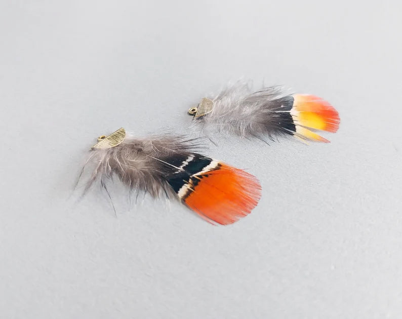 Red, 45mm Turkey Feather with fan cap, ECT0048