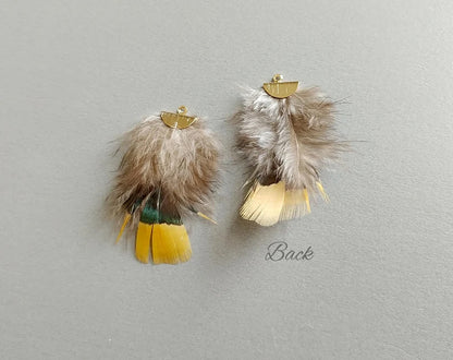 Yellow, 45mm Turkey Feather with fan cap, ECT0048