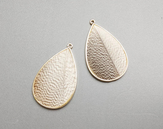 Brown, 40mm Pheasant Natural Feather Teardrop, ECT0114