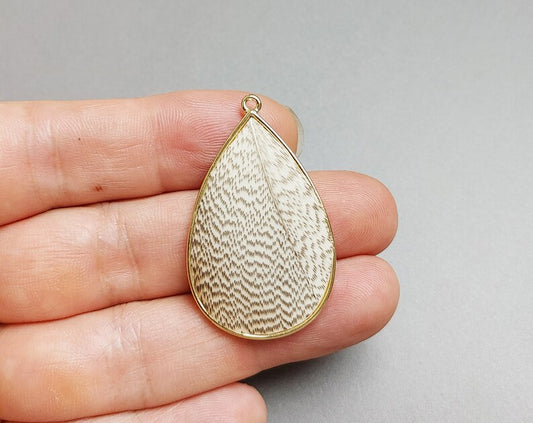 Brown, 40mm Pheasant Natural Feather Teardrop, ECT0114