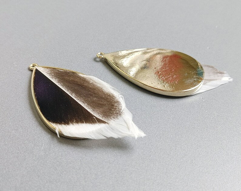 Blue, 40mm Pheasant Natural Feather Teardrop, ECT0114
