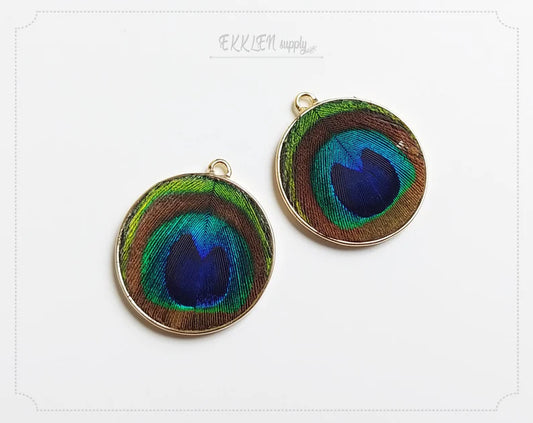 Eye, 30mm Peacock Natural Feather Drop, ECT0115